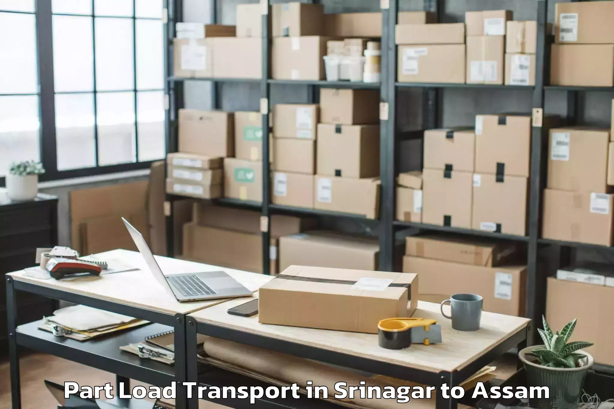 Srinagar to Dhubri Pt Part Load Transport Booking